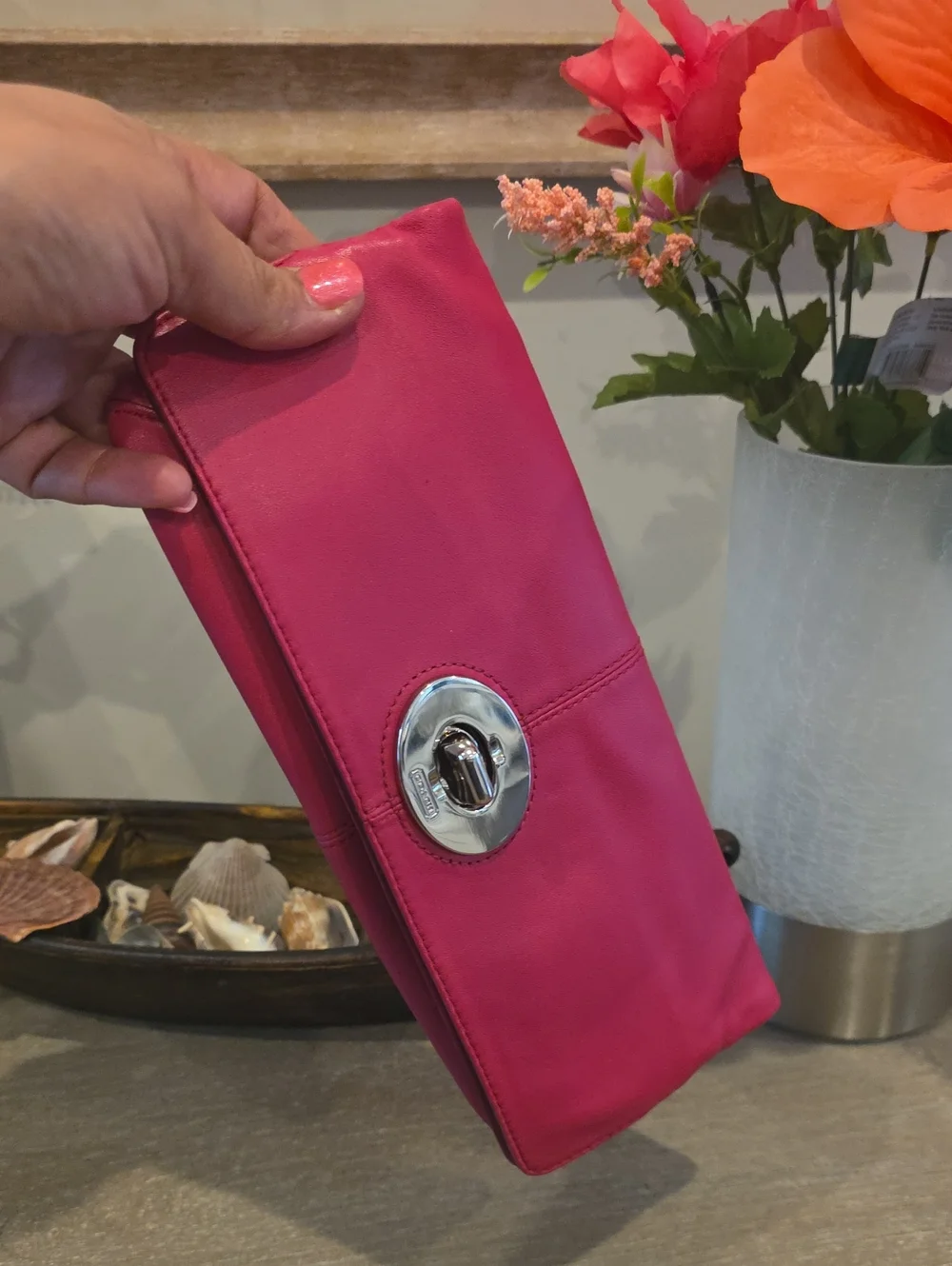 Coach Y2K Foldover Clutch Pink